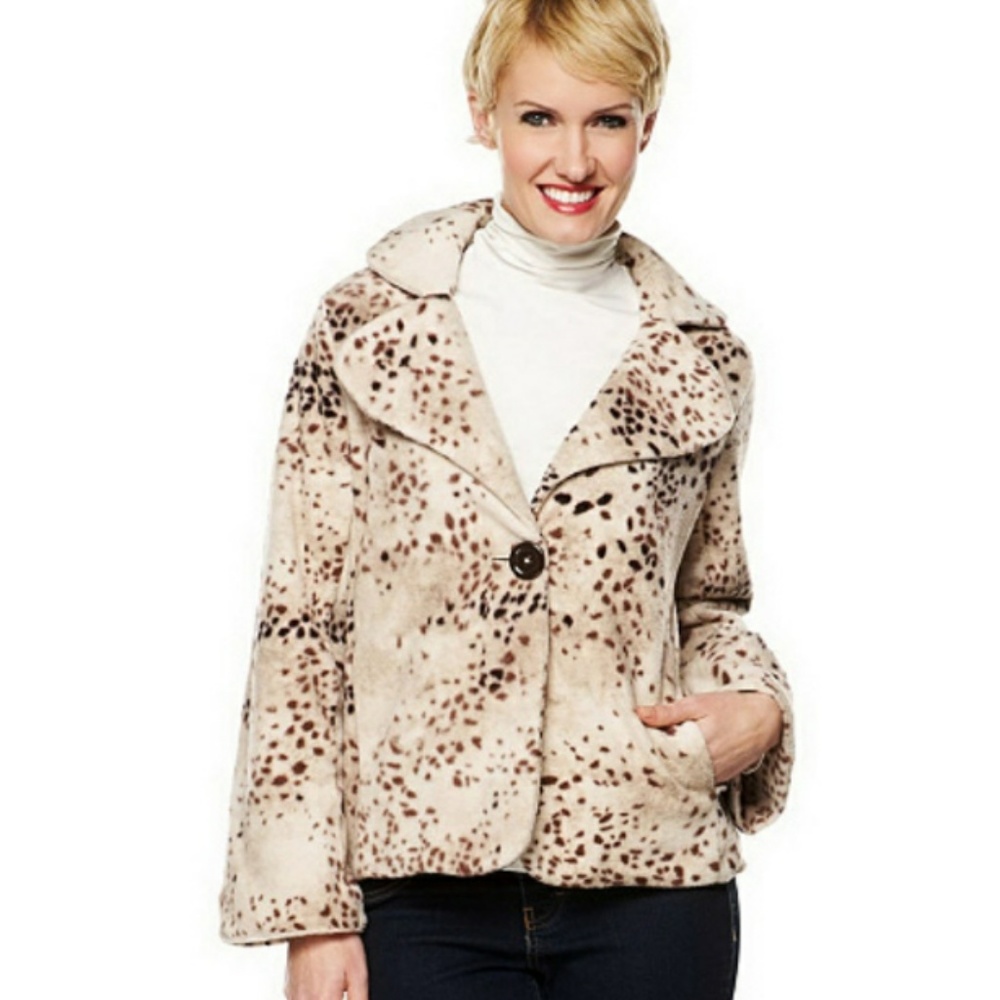 Susan Graver Animal Print Fleece Jacket